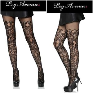 Floral Vine Fishnet Tights